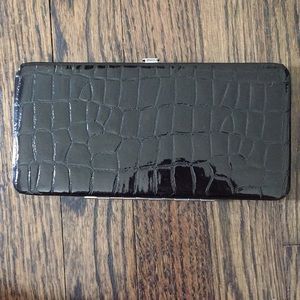 Black patent leather wallet